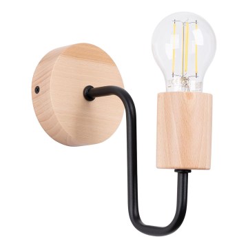 Aplique TIMBO 1xE27/15W/230V negro/beige/haya
