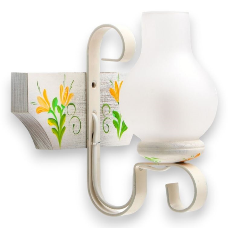 Aplique VELA 1xE14/40W/230V haya/color crema - FSC Certificado