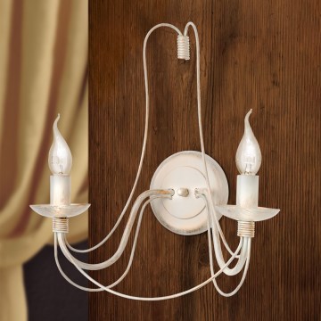 Aplique VELA 2xE14/40W/230V blanco/dorado/pátina