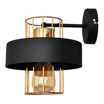 Aplique VOLTA 1xE27/15W/230V 23 cm negro/dorado