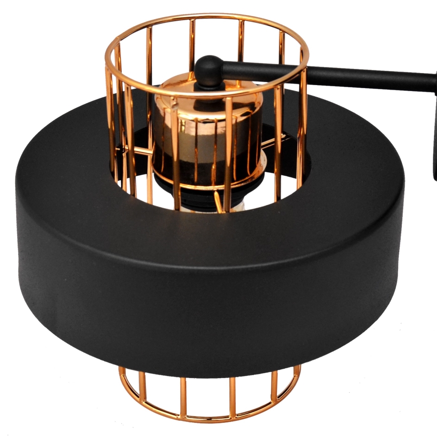 Aplique VOLTA 1xE27/15W/230V 23 cm negro/dorado