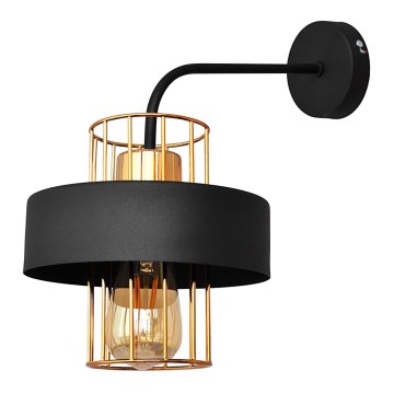 Aplique VOLTA 1xE27/15W/230V 34 cm negro/dorado
