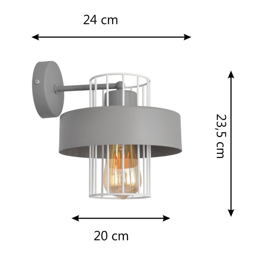 Aplique VOLTA 1xE27/15W/230V gris