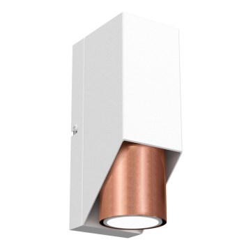 Aplique WALL 1xGU10/8W/230V blanco/cobre