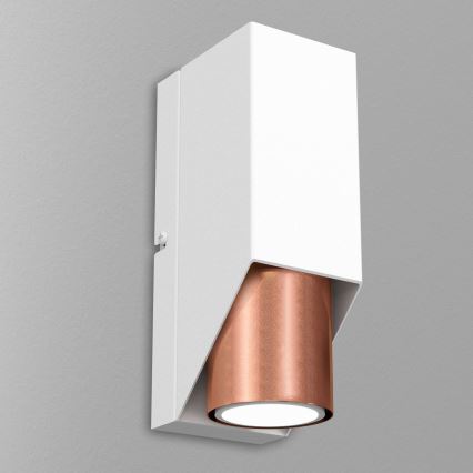 Aplique WALL 1xGU10/8W/230V blanco/cobre