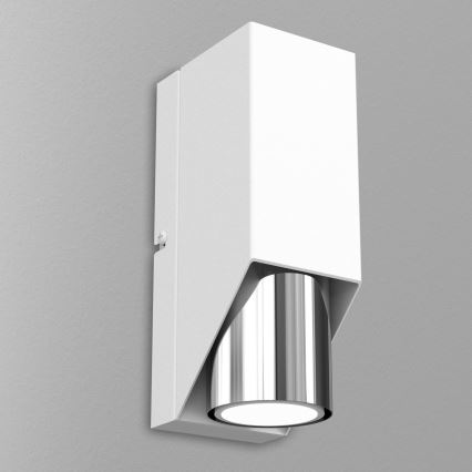 Aplique WALL 1xGU10/8W/230V blanco/cromo brillante