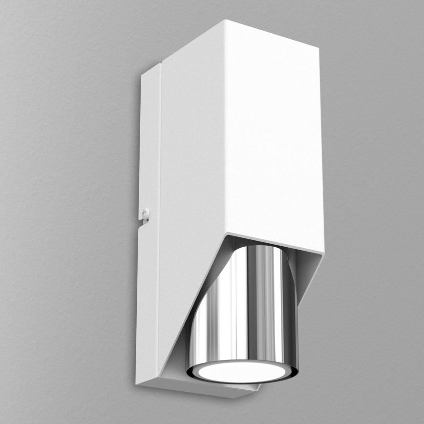 Aplique WALL 1xGU10/8W/230V blanco/cromo brillante