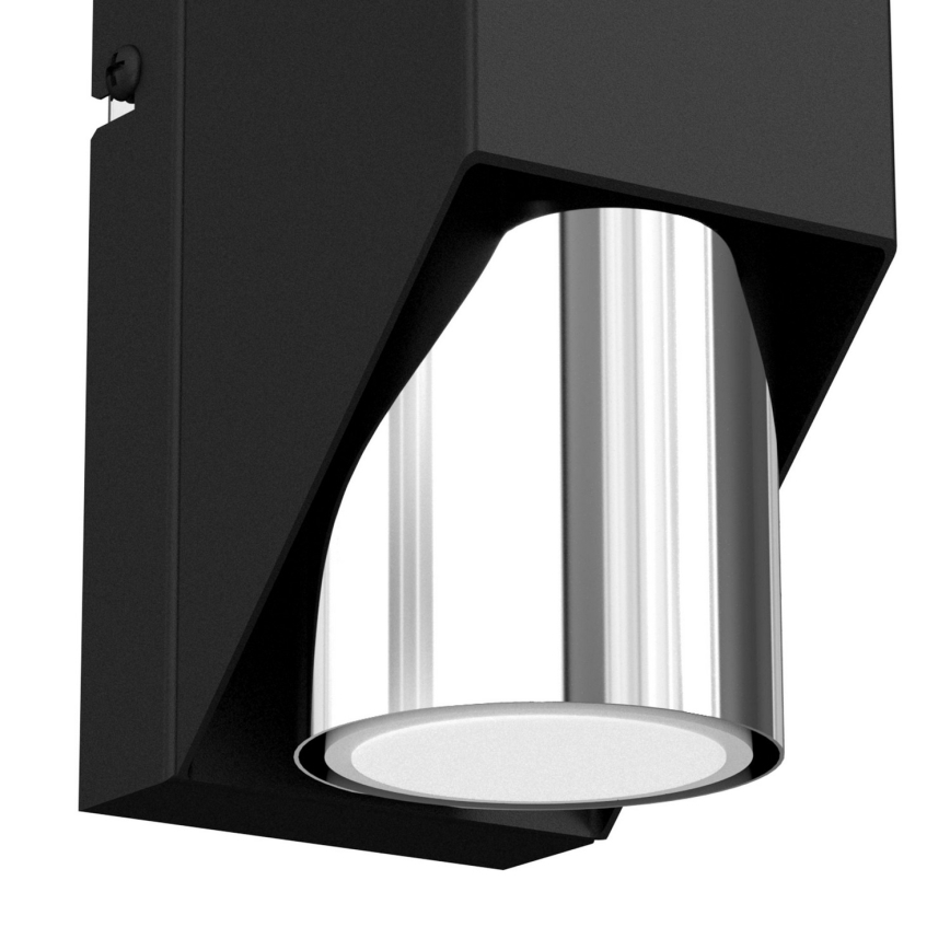 Aplique WALL 1xGU10/8W/230V negro/cromo brillante