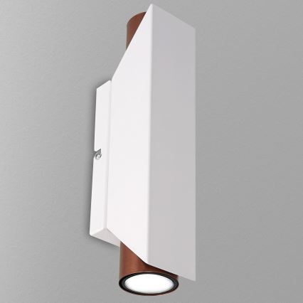 Aplique WALL 2xGU10/8W/230V blanco/cobre