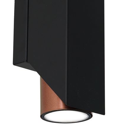 Aplique WALL 2xGU10/8W/230V negro/cobre