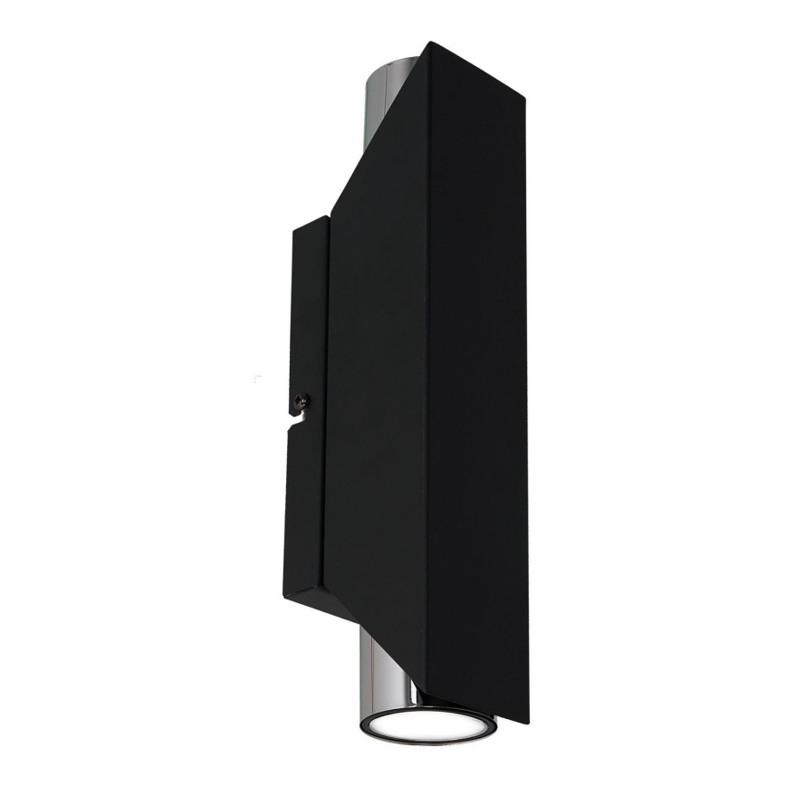 Aplique WALL 2xGU10/8W/230V negro/cromo brillante