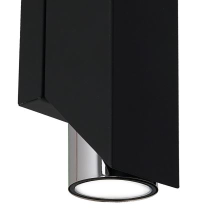 Aplique WALL 2xGU10/8W/230V negro/cromo brillante