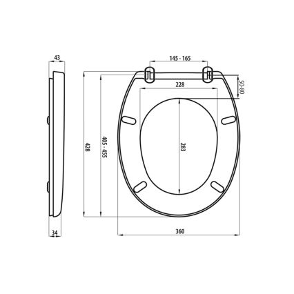 Aqualine - Asiento de inodoro FIXET blanco