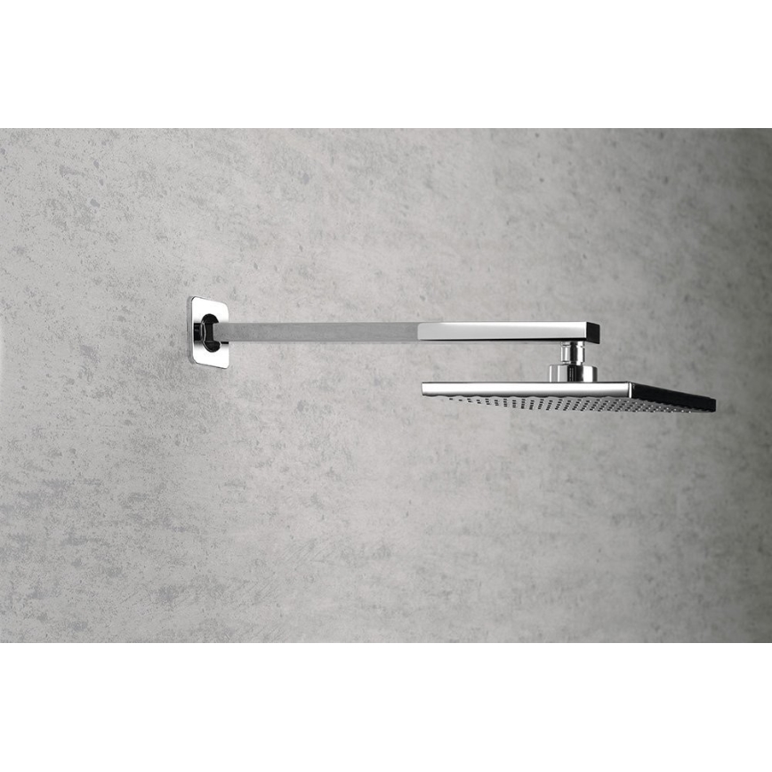 Aqualine - Brazo de ducha cuadrado 40,4 cm cromo brillante