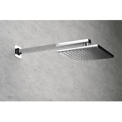 Aqualine - Brazo de ducha cuadrado 40,4 cm cromo brillante