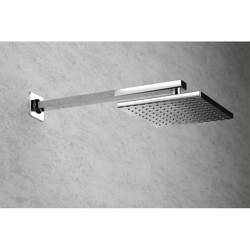 Aqualine - Brazo de ducha cuadrado 40,4 cm cromo brillante