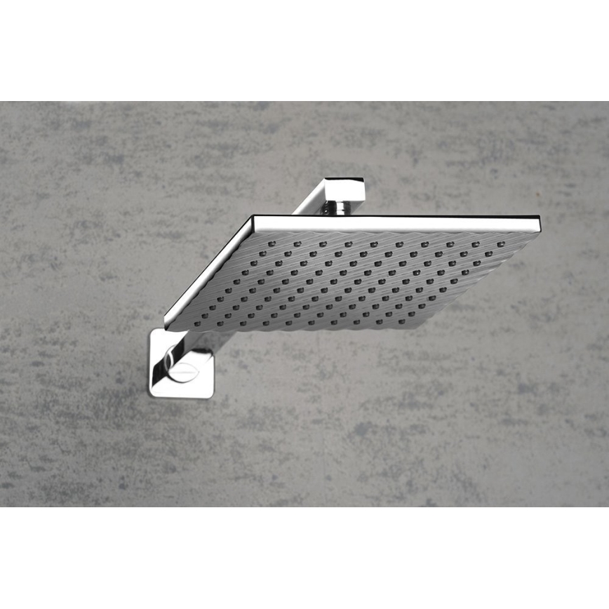 Aqualine - Brazo de ducha cuadrado 40,4 cm cromo brillante