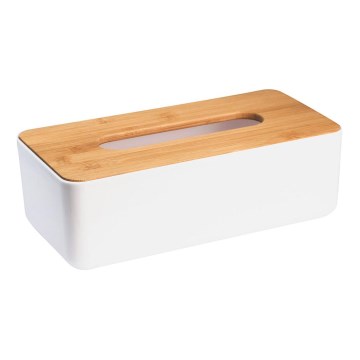 Aqualine - Caja de pañuelos SNOW blanco/bambú