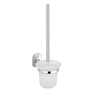 Aqualine - Cepillo de inodoro montado en la pared RUMBA blanco leche tarros/cromo brillante