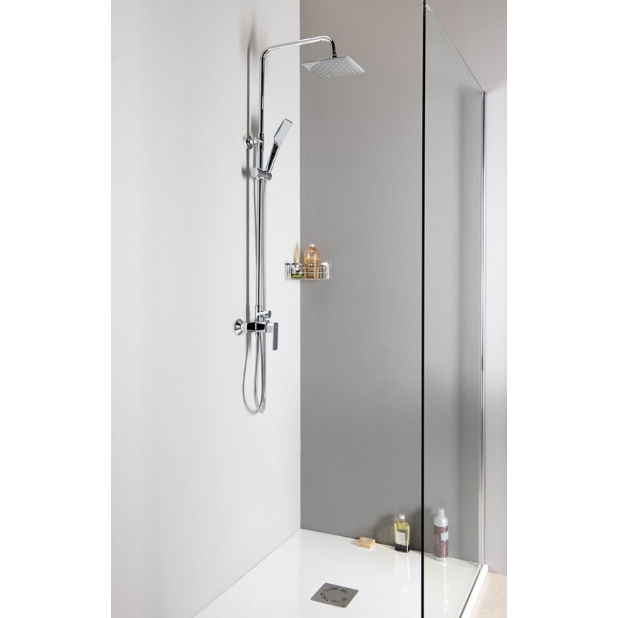 Aqualine - Conjunto de ducha con grifo FACTOR cromo brillante