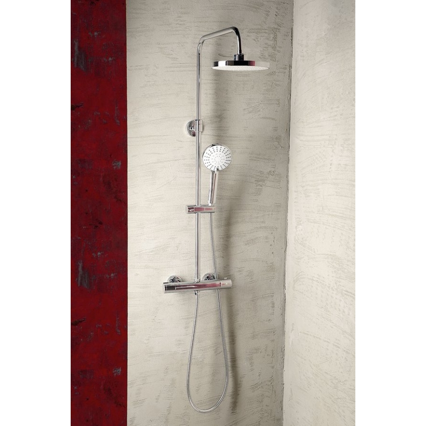 Aqualine - Conjunto de ducha con grifo termostático LIGA cromo brillante
