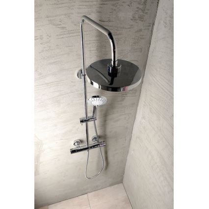 Aqualine - Conjunto de ducha con grifo termostático LIGA cromo brillante