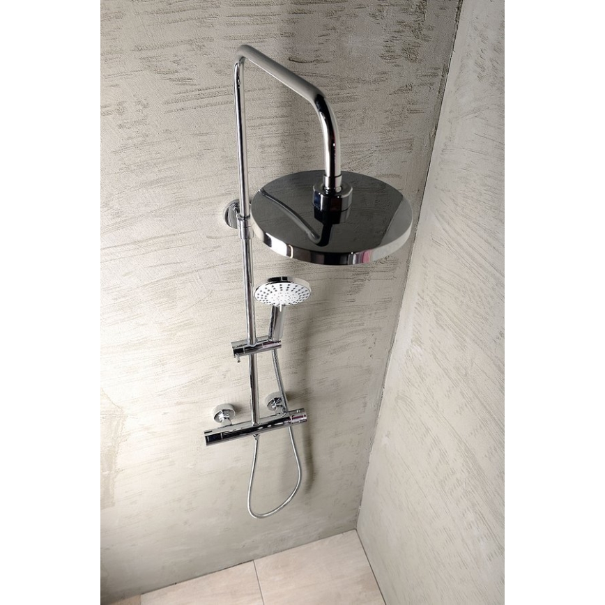 Aqualine - Conjunto de ducha con grifo termostático LIGA cromo brillante