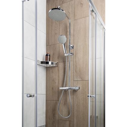 Aqualine - Conjunto de ducha con grifo termostático LIGA cromo brillante