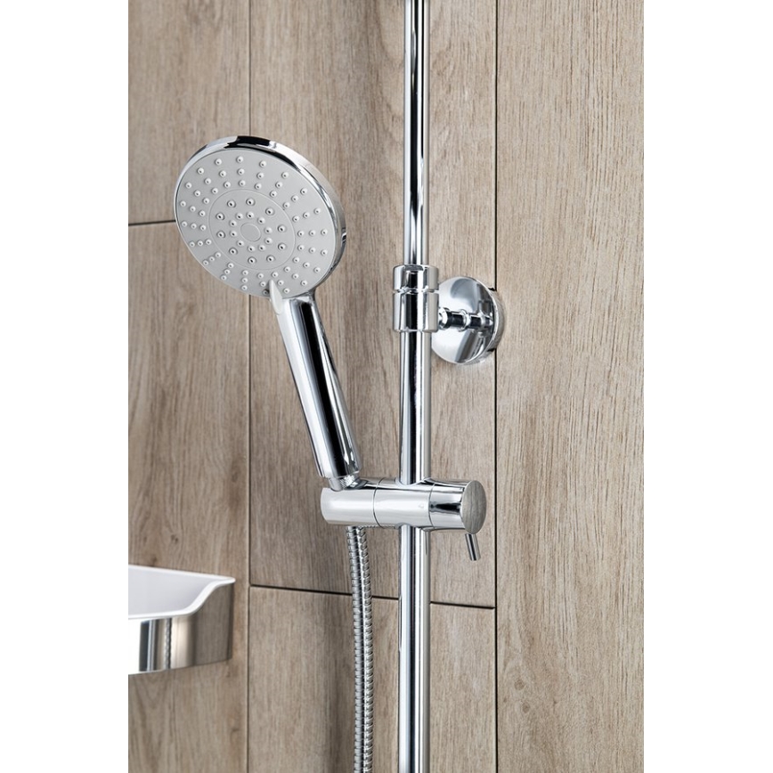 Aqualine - Conjunto de ducha con grifo termostático LIGA cromo brillante