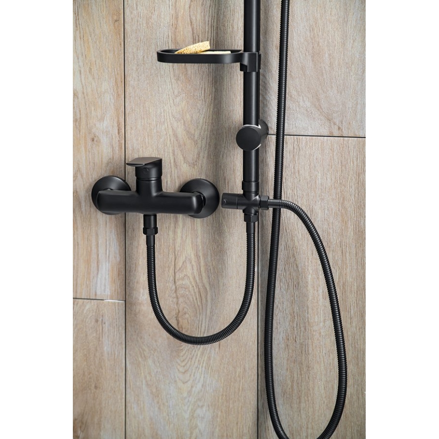 Aqualine - Conjunto de ducha KERA negro mate