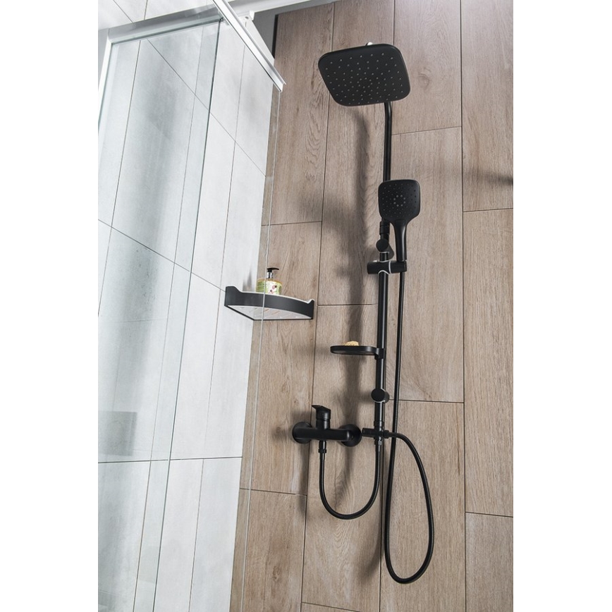 Aqualine - Conjunto de ducha KERA negro mate