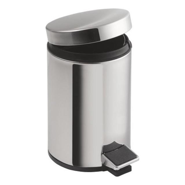 Aqualine - Cubo de basura SIMPLE LINE 12 l pulido acero inoxidable
