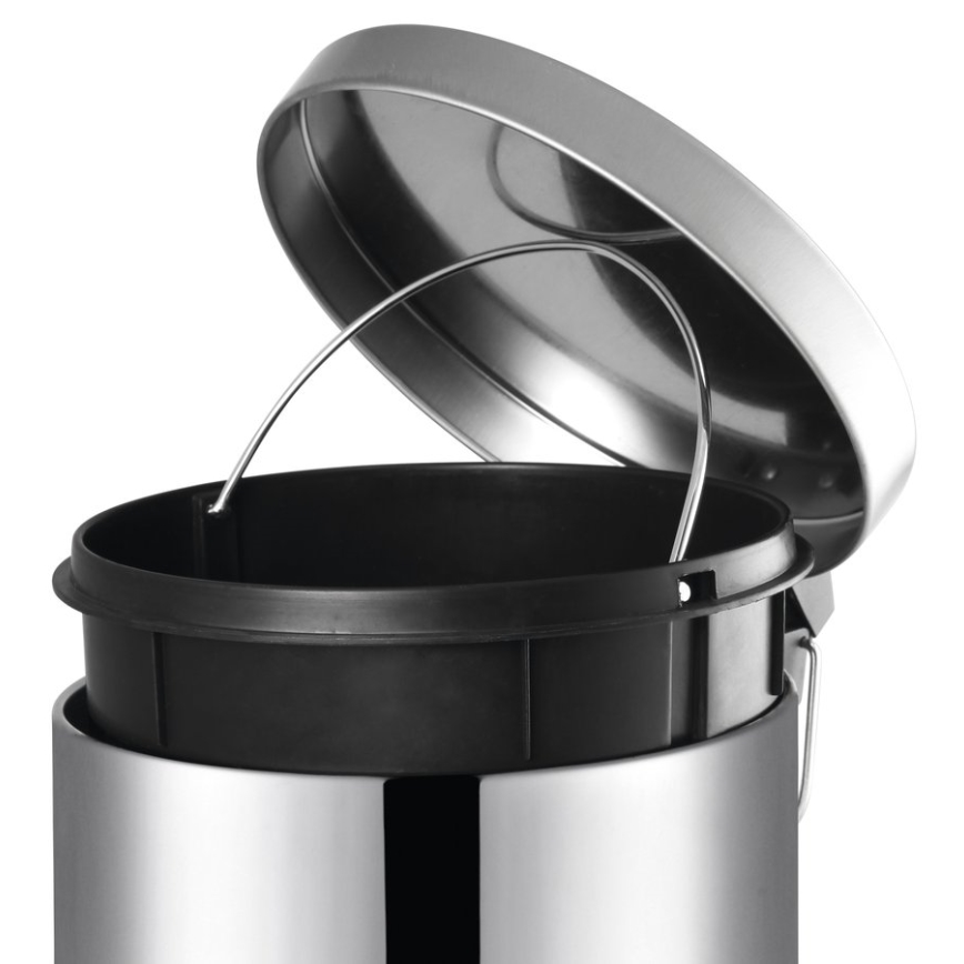 Aqualine - Cubo de basura SIMPLE LINE 12 l pulido acero inoxidable