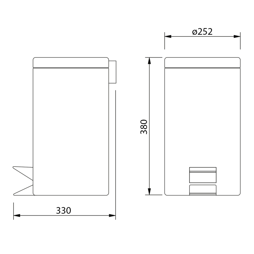 Aqualine - Cubo de basura SIMPLE LINE 12 l pulido acero inoxidable