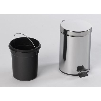 Aqualine - Cubo de basura SIMPLE LINE 3 l pulido acero inoxidable