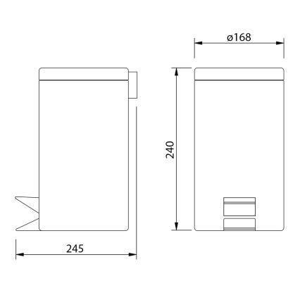 Aqualine - Cubo de basura SIMPLE LINE 3 l pulido acero inoxidable