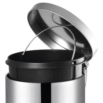 Aqualine - Cubo de basura SIMPLE LINE 5 l pulido acero inoxidable