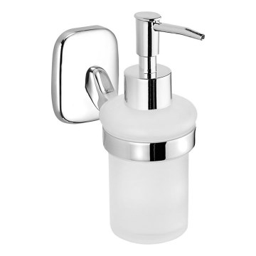 Aqualine - Dispensador de jabón de pared RUMBA 160 mm blanco leche tarros/cromo brillante