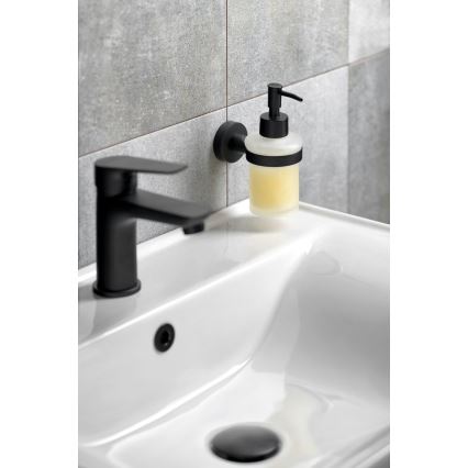 Aqualine - Dispensador de jabón de pared SAMBA 150 mate blanco leche tarros/mate negro