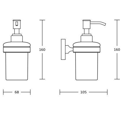 Aqualine - Dispensador de jabón de pared SAMBA 150 mate blanco leche tarros/mate negro