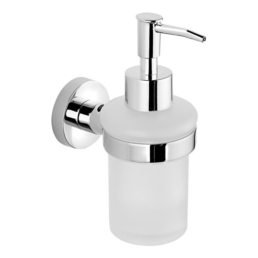 Aqualine - Dispensador de jabón de pared SAMBA 150 mm blanco leche tarros/cromo brillante