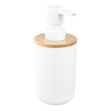 Aqualine - Dispensador de jabón SNOW 350 mm blanco/bambú