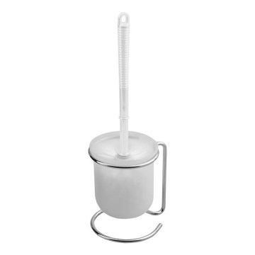 Aqualine - Escobilla para inodoro independiente SIMPLE LINE blanco/cromo brillante