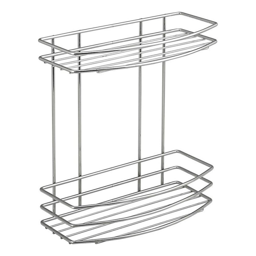 Aqualine - Estante de pared para ducha de dos niveles CROMO LINE cromo brillante