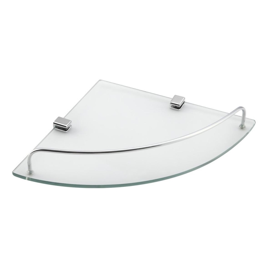 Aqualine - Estante esquinero de ducha RUMBA transparente tarros/cromo brillante