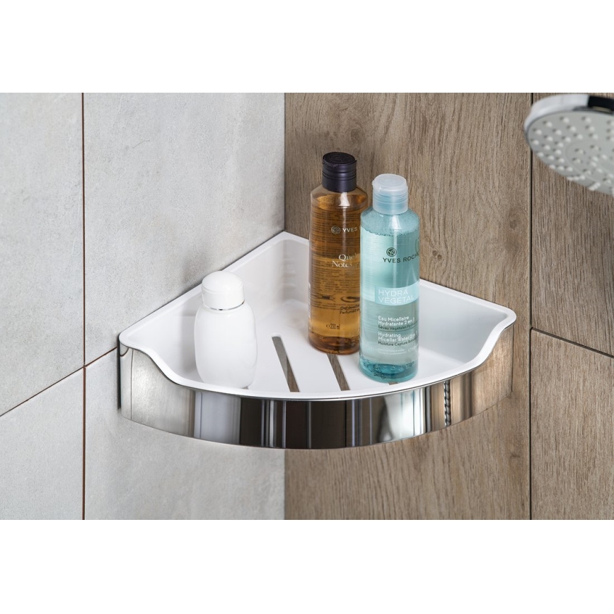 Aqualine - Estante esquinero de ducha SAMBA 21,8x30 cm cromo brillante