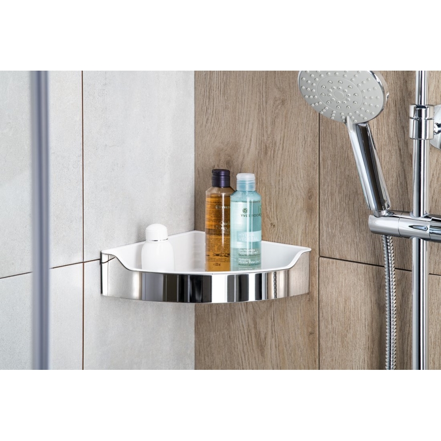 Aqualine - Estante esquinero de ducha SAMBA 21,8x30 cm cromo brillante