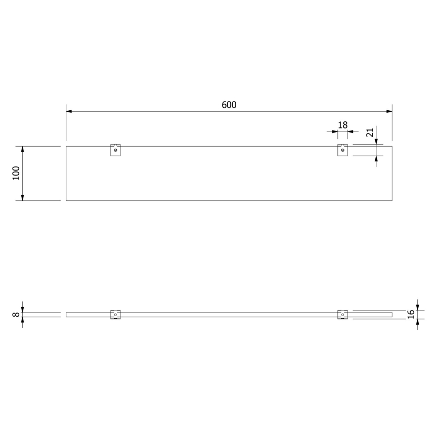 Aqualine - Estantería de pared SAMBA 60 cm
