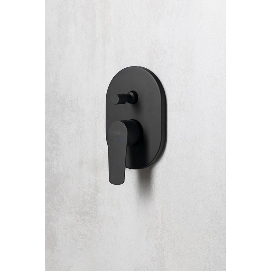 Aqualine - Grifo de ducha para instalación empotrada LOTTA negro mate