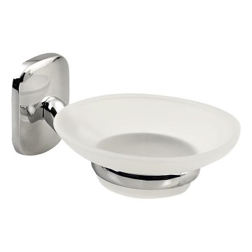 Aqualine - Jabonera de pared RUMBA blanco leche tarros/cromo brillante